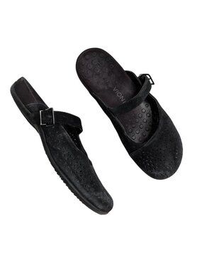 Vionic Womens Lidia Black Suede Mary Jane Mule Shoes size 11 M 43 EU
